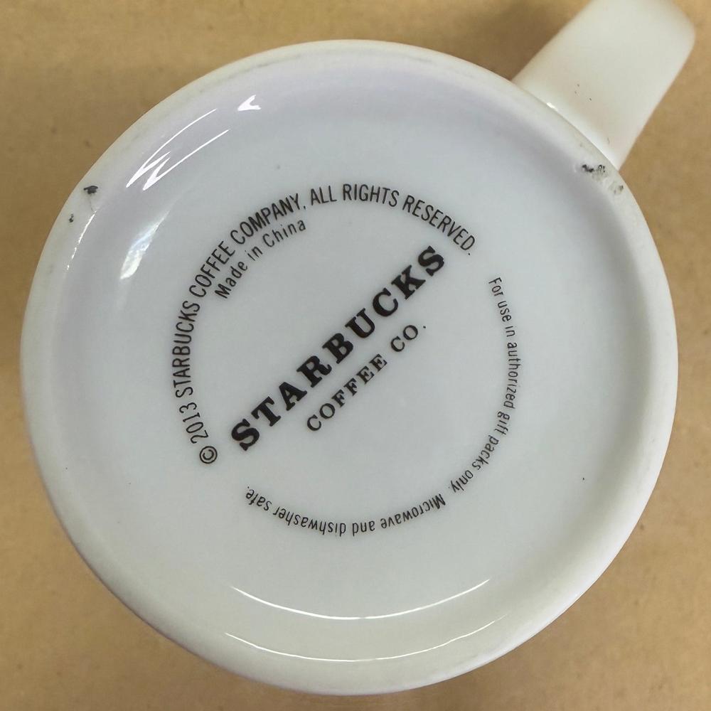 Starbucks White with Gold and Cream Design Mug-2013