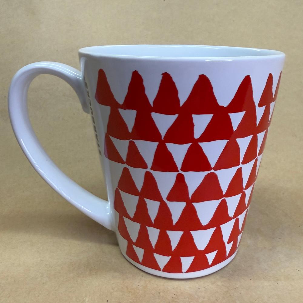 Starbucks White with Red Christmas Tree Pattern Mug-2016