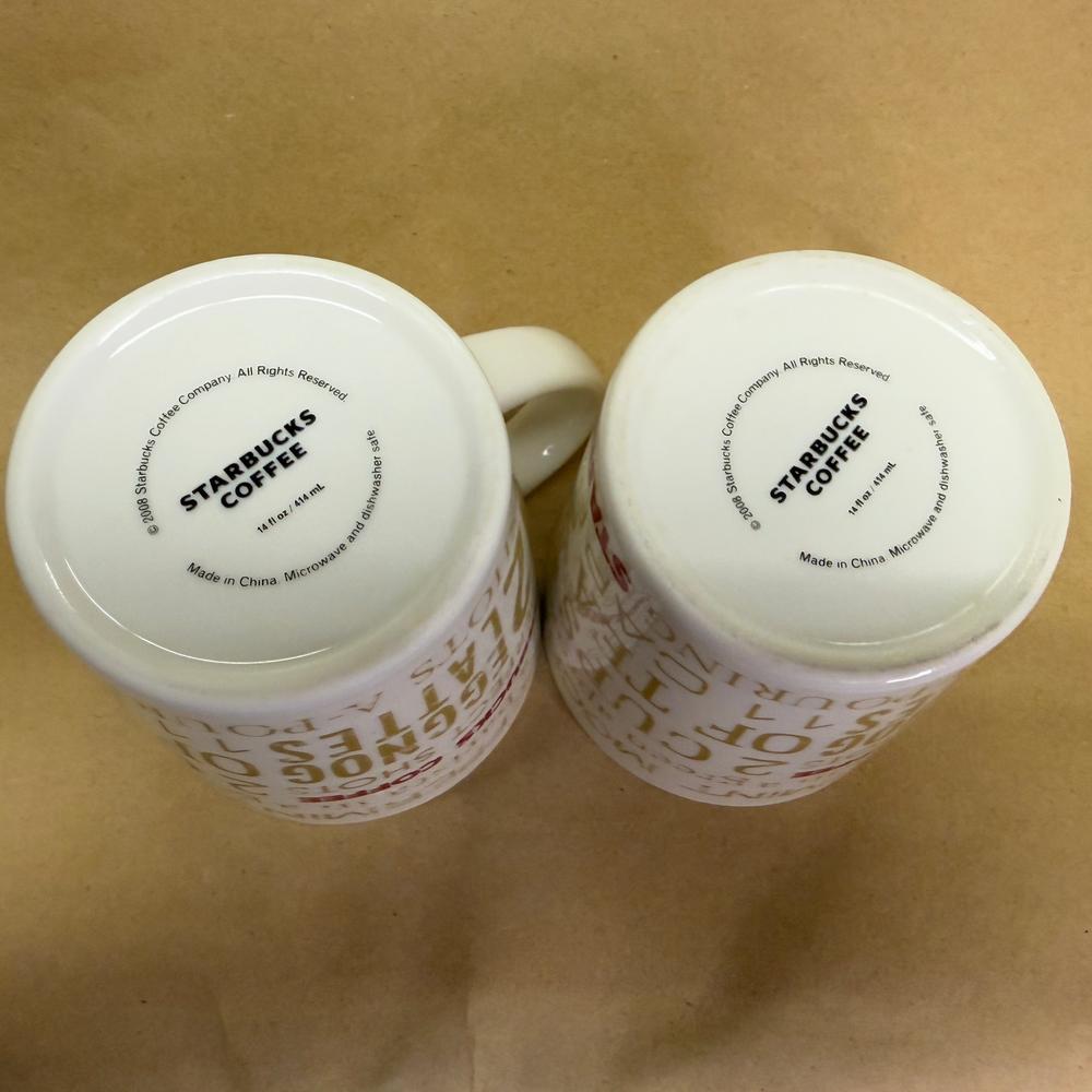 Starbucks 12 Days of Christmas Mugs Pair-2018