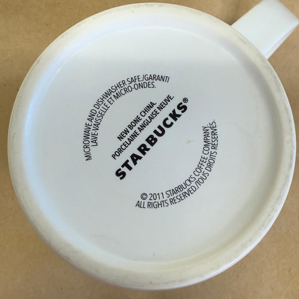 Starbucks White with Yellow Interior Mug-2011