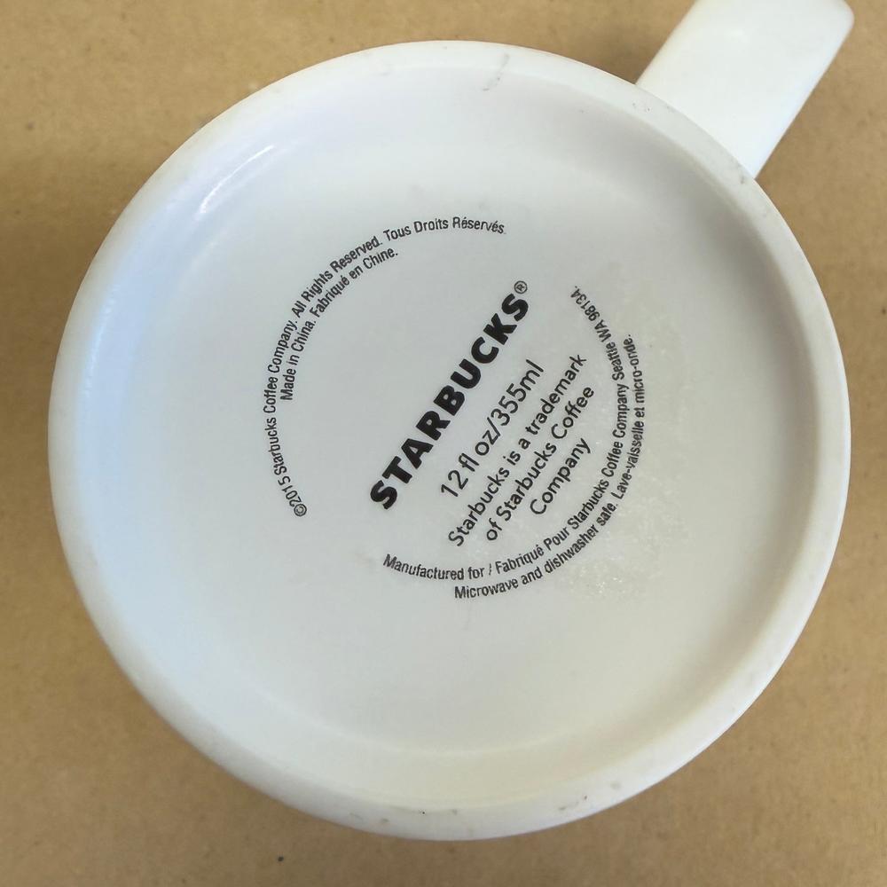 Starbucks White with Etched Siren Mug-2015