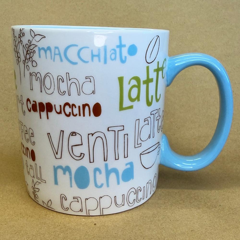 Starbucks Light Blue Coffee Related Words Mug-2007