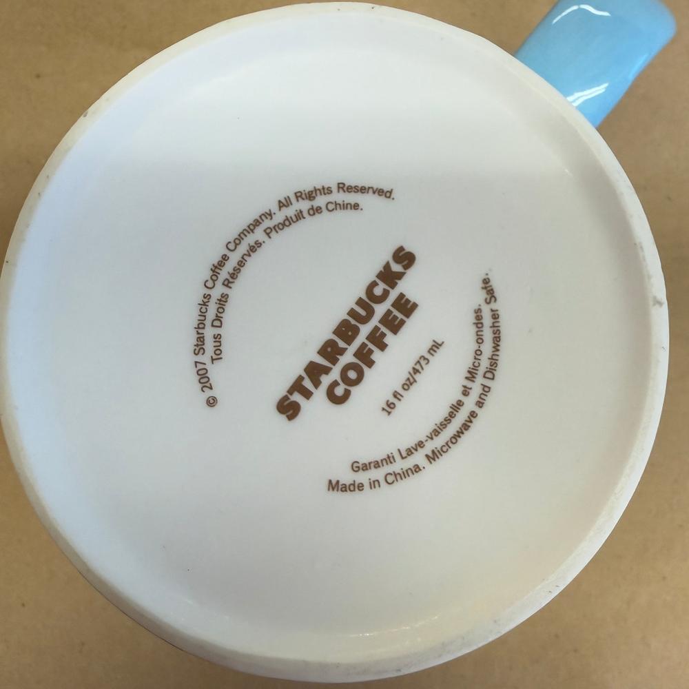 Starbucks Light Blue Coffee Related Words Mug-2007