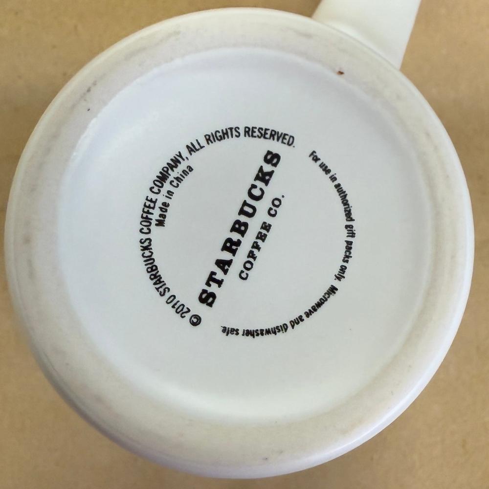 Starbucks White with Red Hanging Ornaments Peace Hope Love Mug-2010