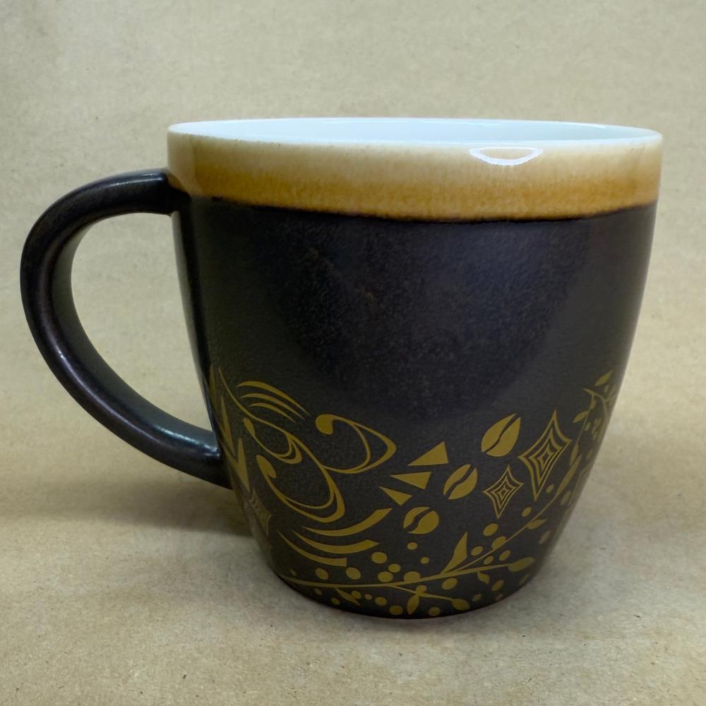 Starbucks New Bone China Matte Brown with Gold Rim Mug-2011