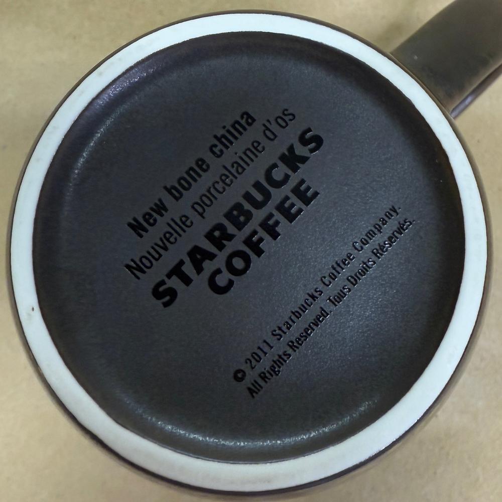 Starbucks New Bone China Matte Brown with Gold Rim Mug-2011