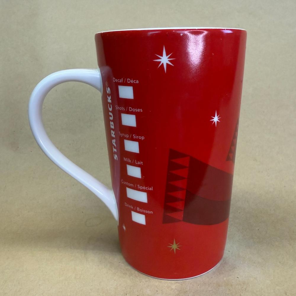 Starbucks Tall Red Winking Snowman Mug-2012
