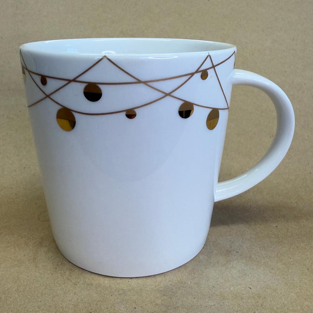 Starbucks White with Gold Ornaments Mug-2012