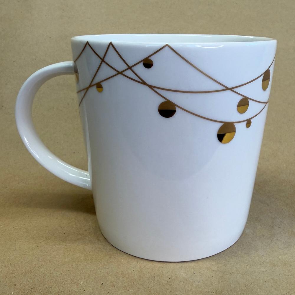 Starbucks White with Gold Ornaments Mug-2012