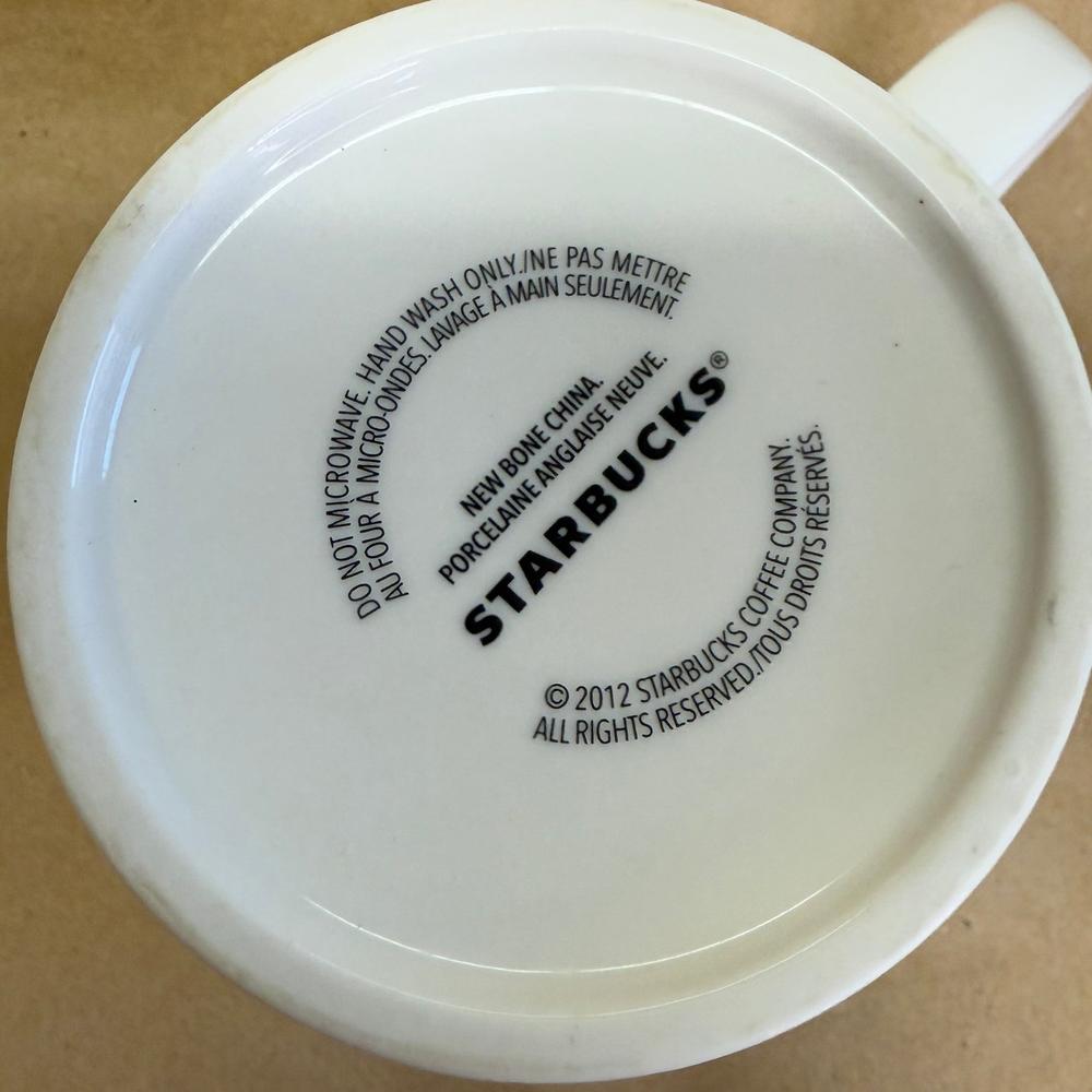 Starbucks White with Gold Ornaments Mug-2012