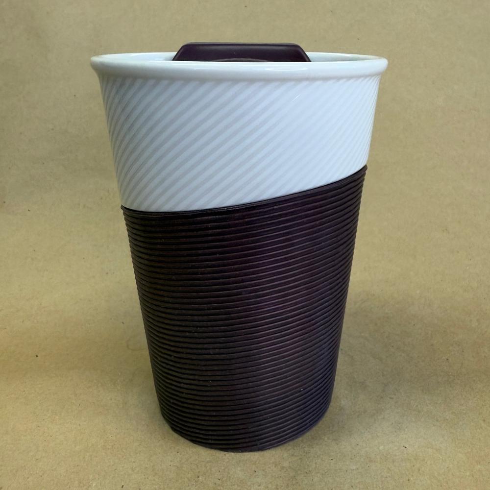 Starbucks White and Brown Silicon Grip Tumbler-2014