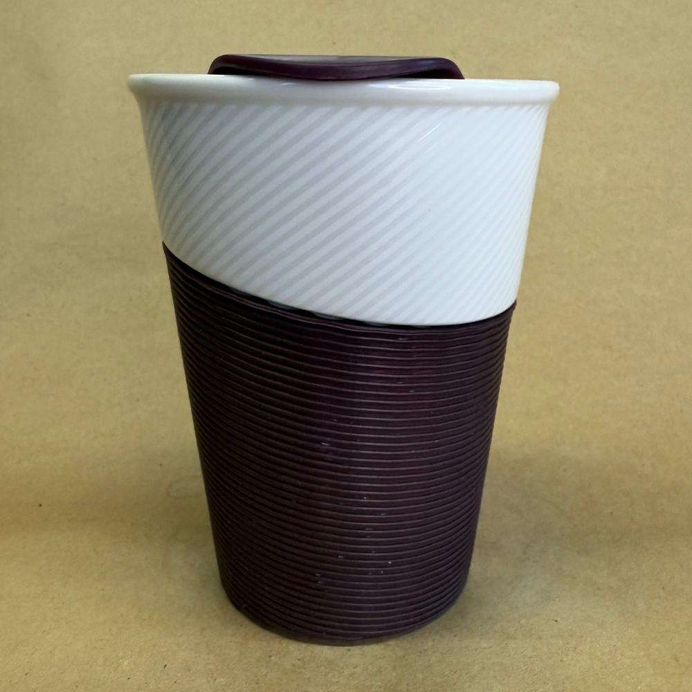 Starbucks White and Brown Silicon Grip Tumbler-2014