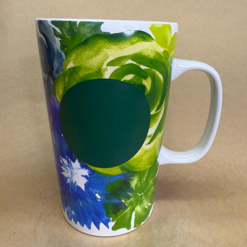 Starbucks Dot Collection Green Blue Yellow Floral Mug-2014