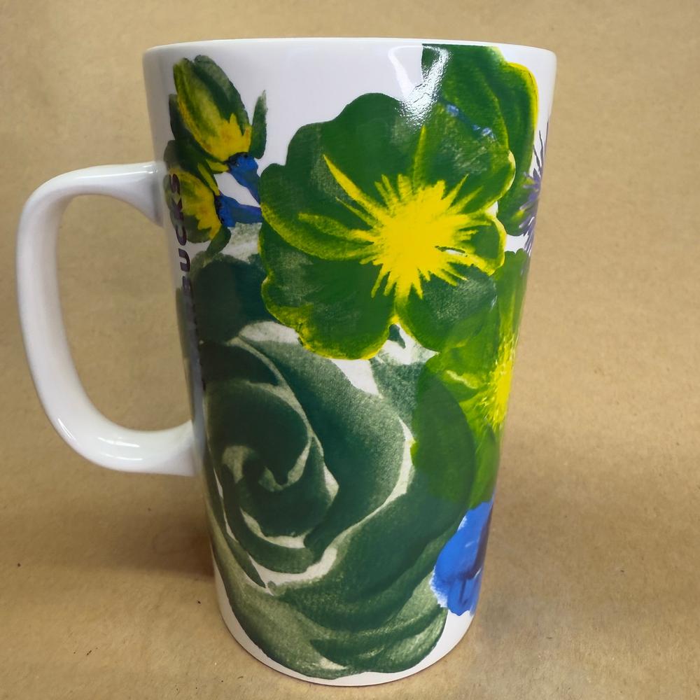 Starbucks Dot Collection Green Blue Yellow Floral Mug-2014