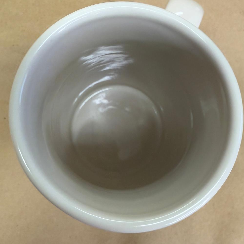 Caribou Coffee Tall Two Toned Cream and Orange Mug