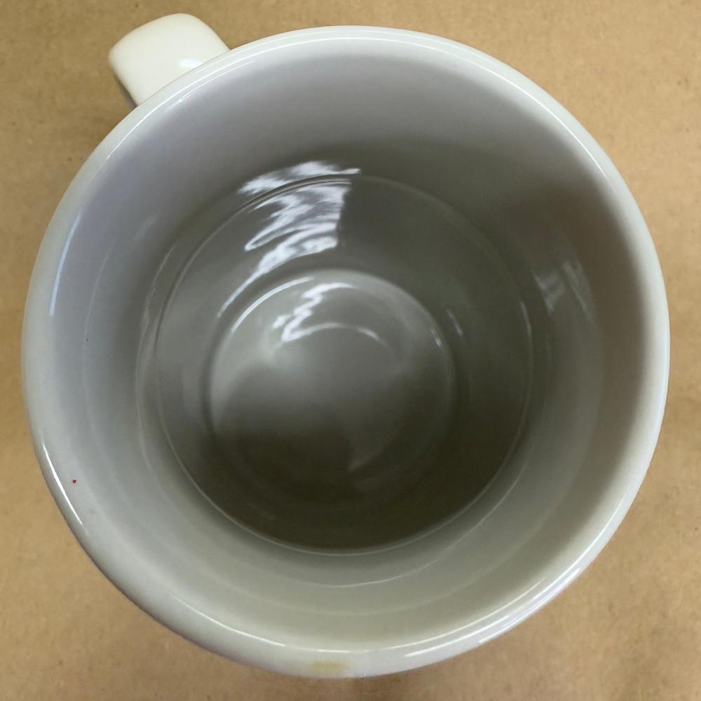 Caribou Coffee Tall Two Toned Cream and Green Mug