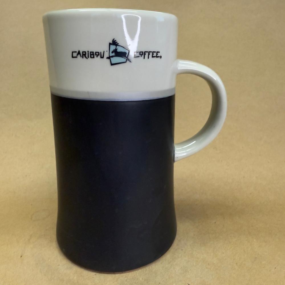Caribou Coffee Tall Two Toned Cream and Brown Mug