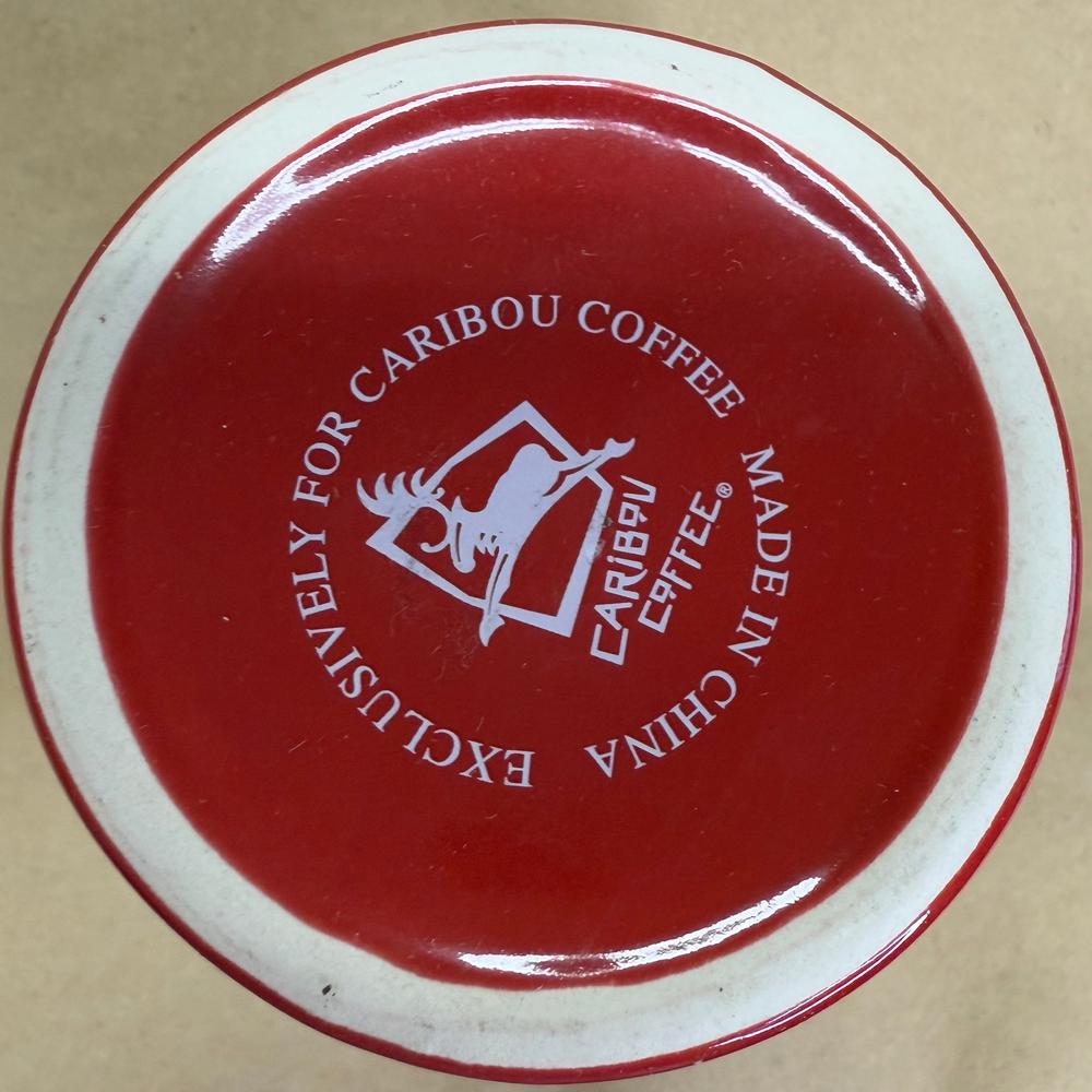 Caribou Coffee Tall Red Holiday Snowflake Mug