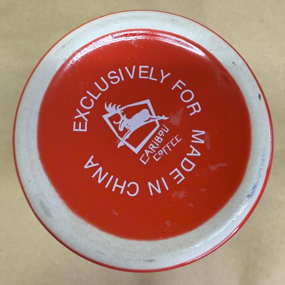 Caribou Coffee Red Tall Holiday Ornament Mug