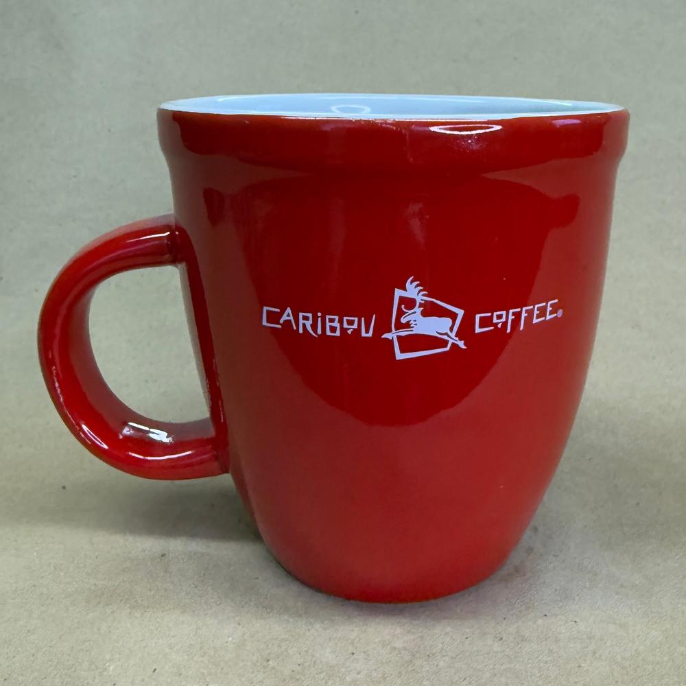 Caribou Coffee Red Chunky Old Logo Life Is Short Mug