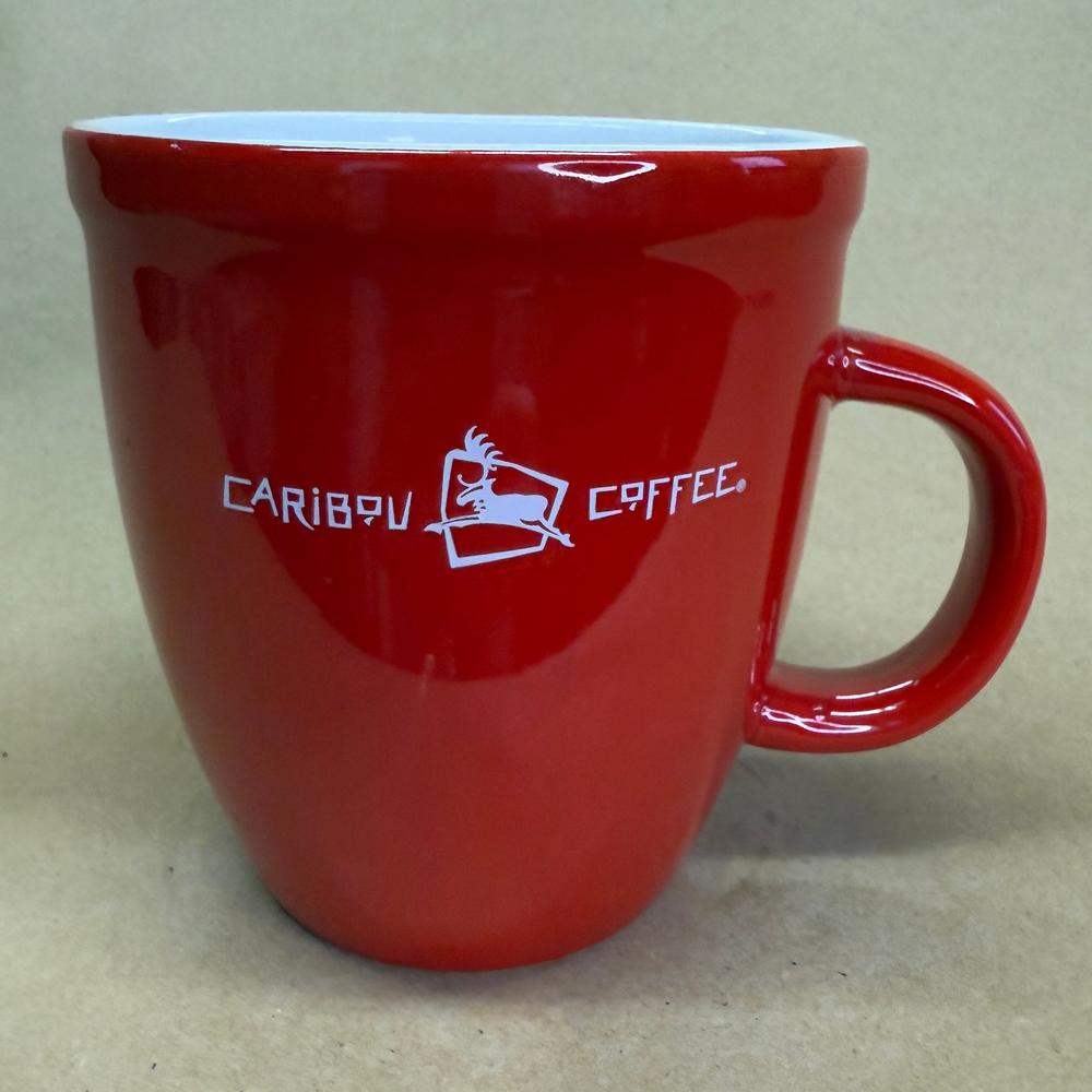 Caribou Coffee Red Chunky Old Logo Life Is Short Mug