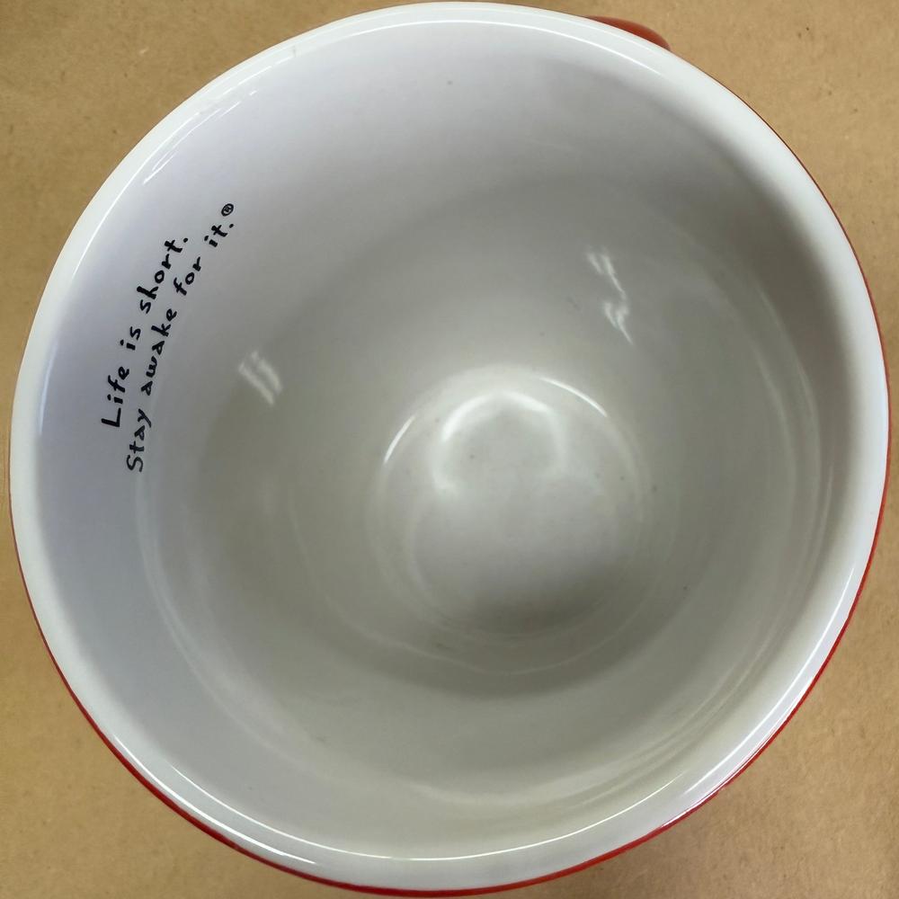 Caribou Coffee Red Chunky Old Logo Life Is Short Mug