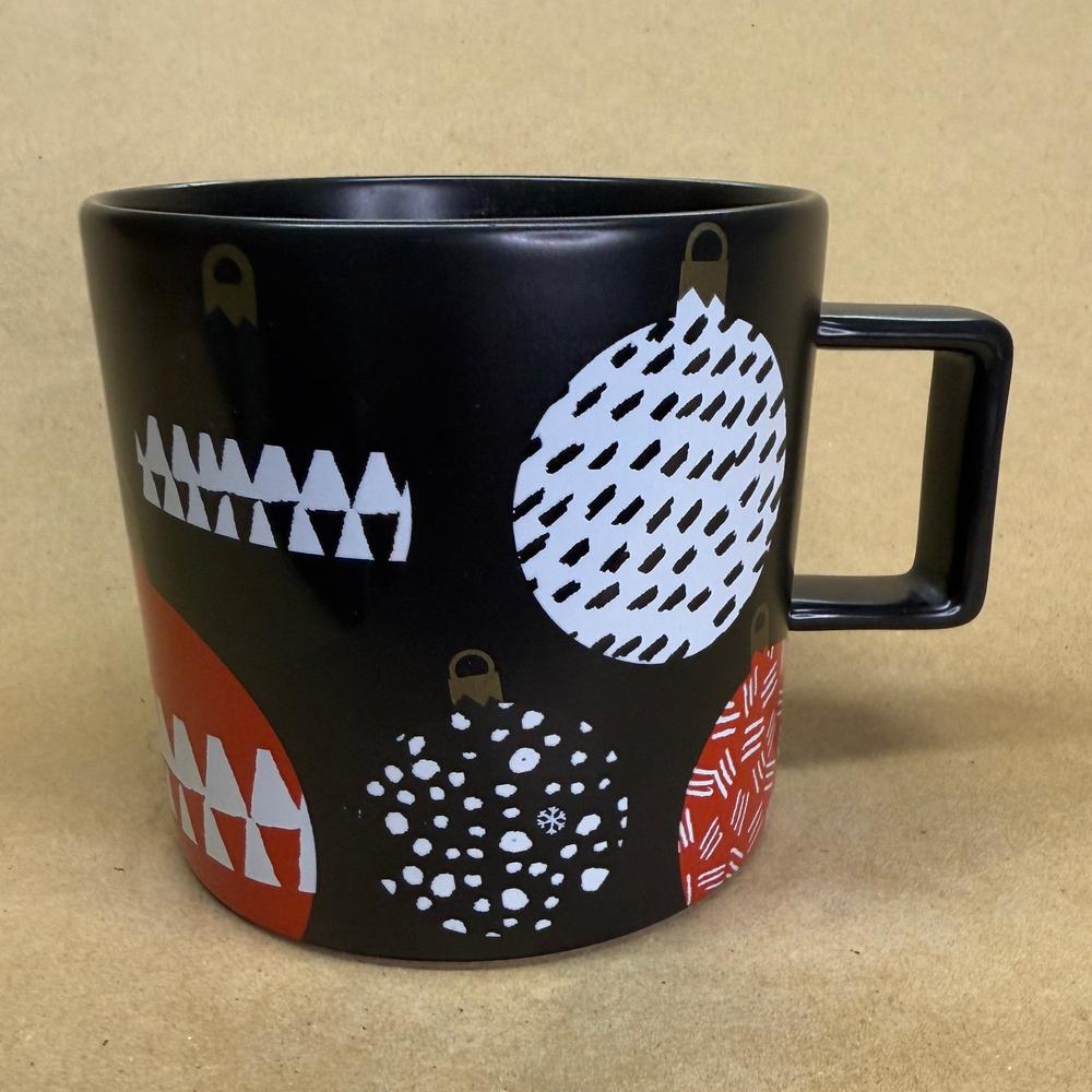Starbucks Black with Red and White Ornaments Mug-2016