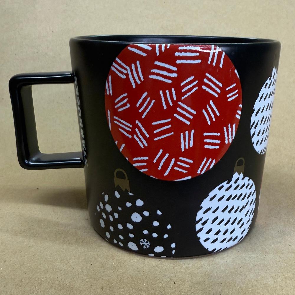 Starbucks Black with Red and White Ornaments Mug-2016