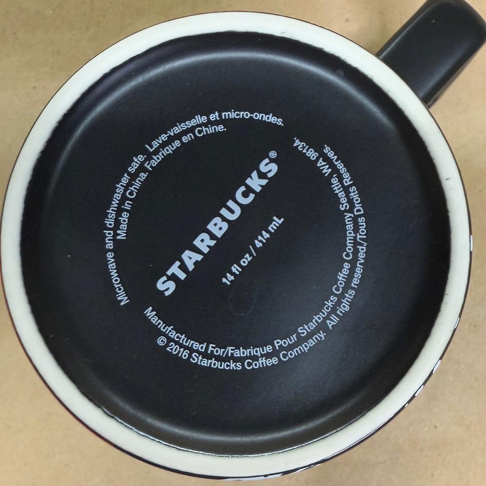 Starbucks Black with Red and White Ornaments Mug-2016