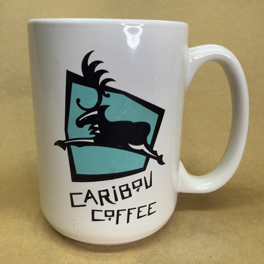 Caribou Coffee White Large Old Logo Mug
