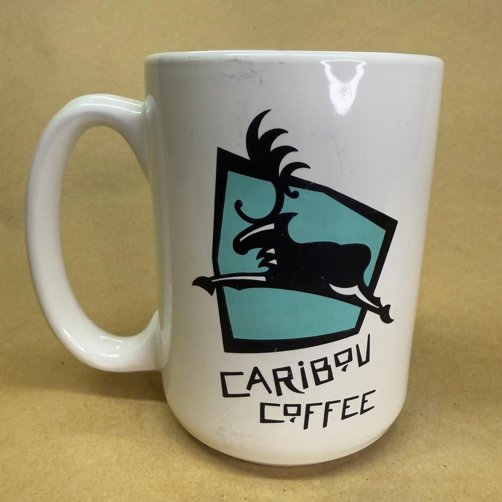 Caribou Coffee White Large Old Logo Mug