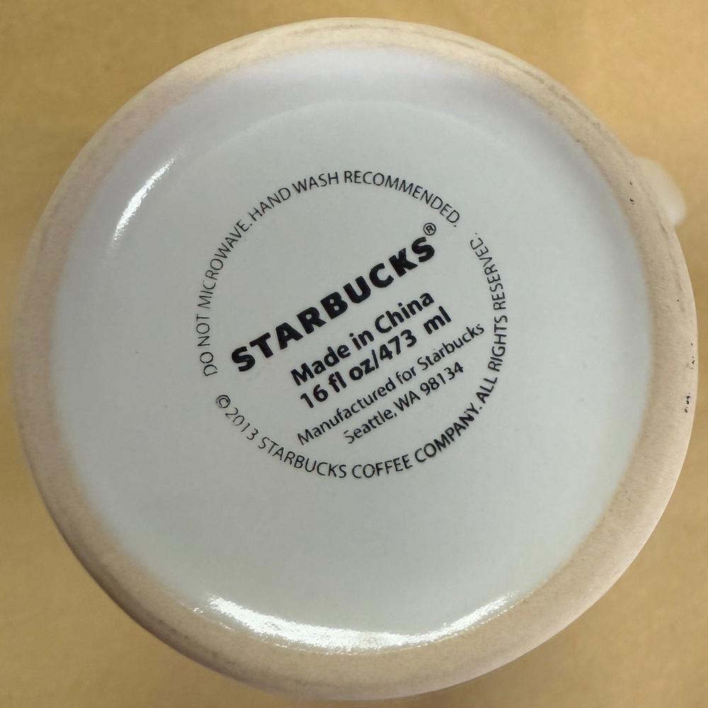 Starbucks White with Embossed Black Siren Tall Mug-2013