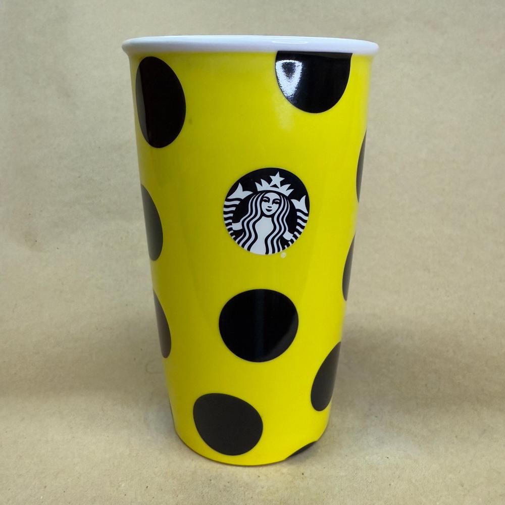 Starbucks Citron Yellow Black Dot Siren Ceramic Tumble-2015