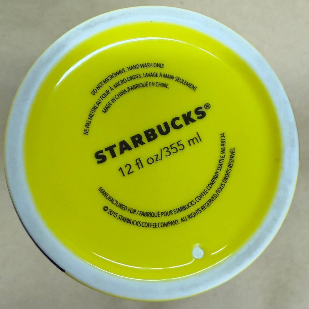 Starbucks Citron Yellow Black Dot Siren Ceramic Tumble-2015