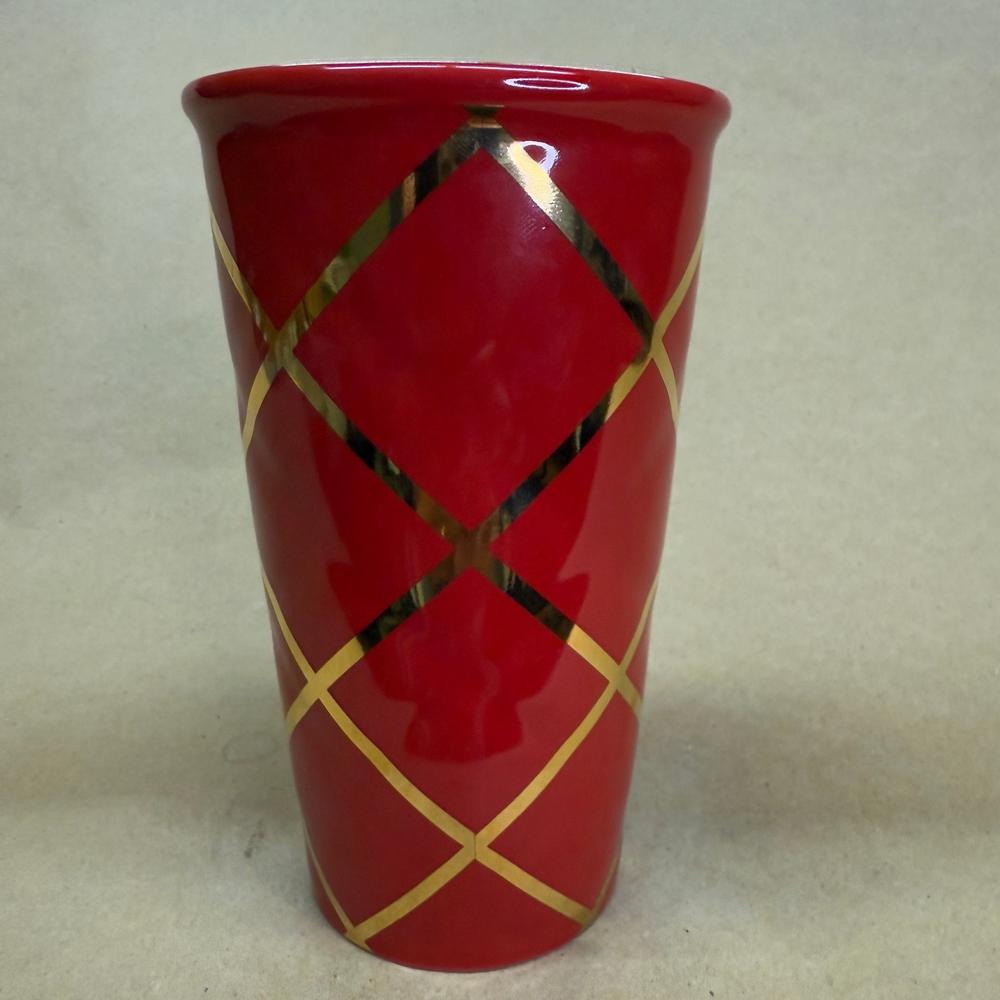 Starbucks Red Gold Quilted Siren Tumbler-2016