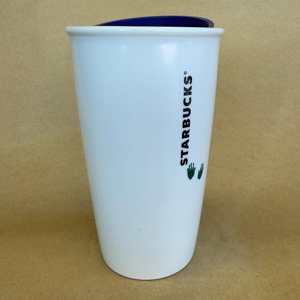 Starbucks Dot Collection Green Finger Paint Tumbler-2015 with Lid
