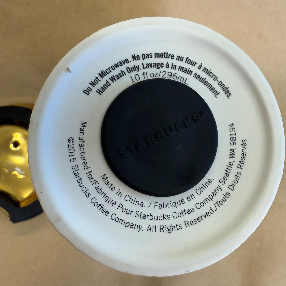 Starbucks Gold Dot Matte White Textured Tumbler-2015