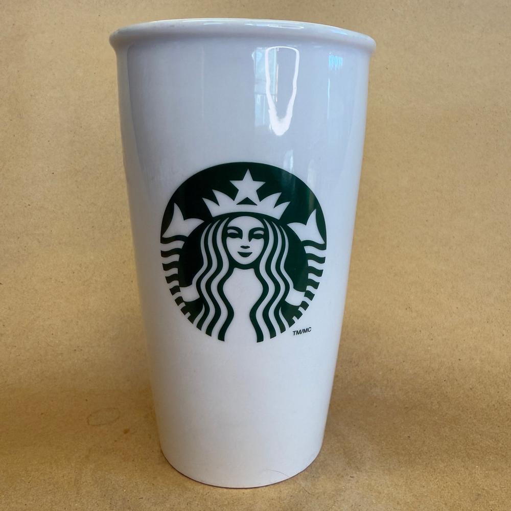 Starbucks White with Green Siren Order Ceramic Tumbler-2014