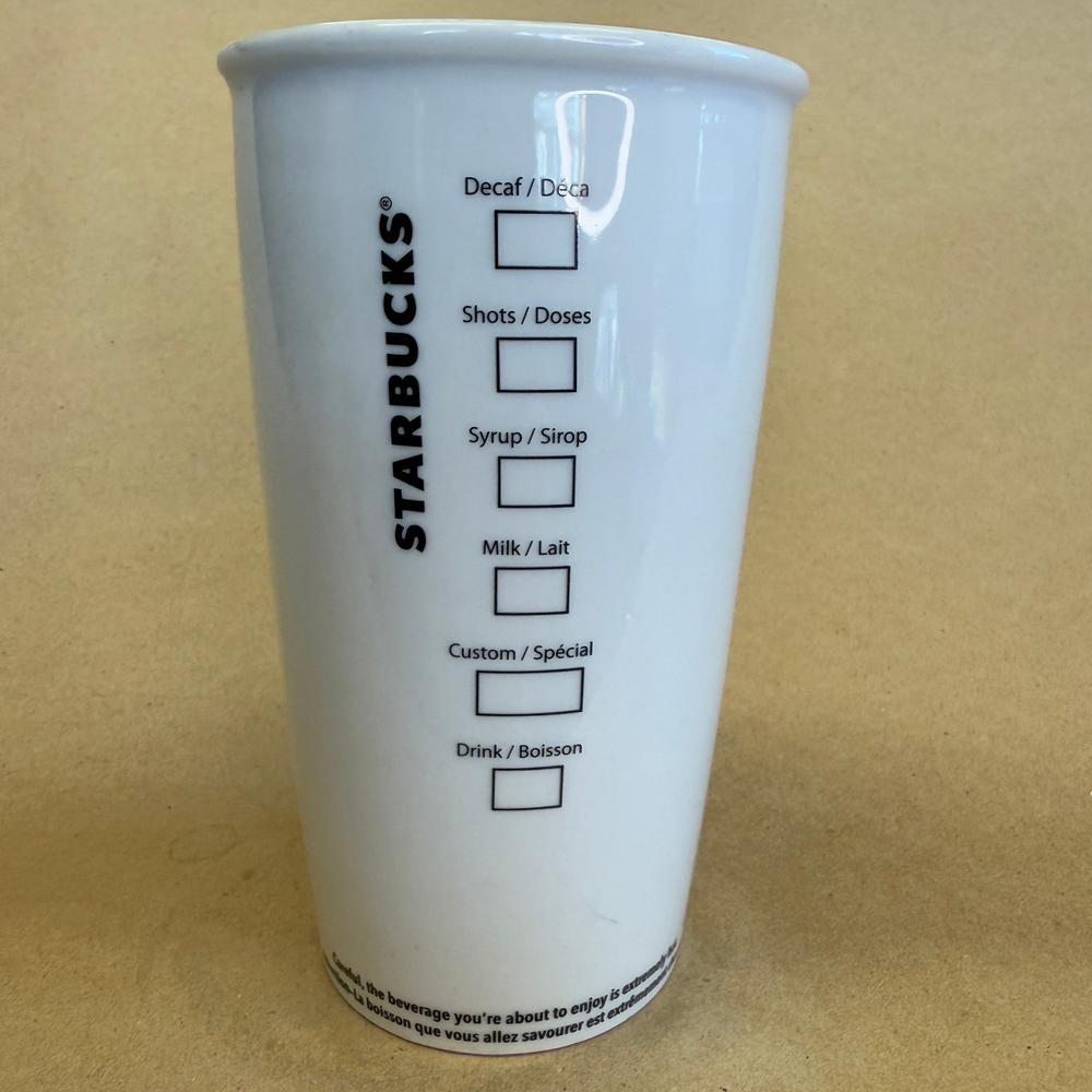 Starbucks White with Green Siren Order Ceramic Tumbler-2014