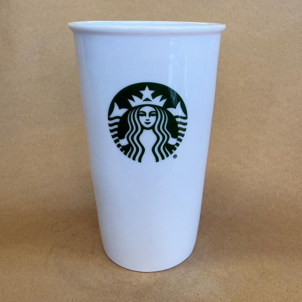 Starbucks White with Green Siren Ceramic Tumbler-2016