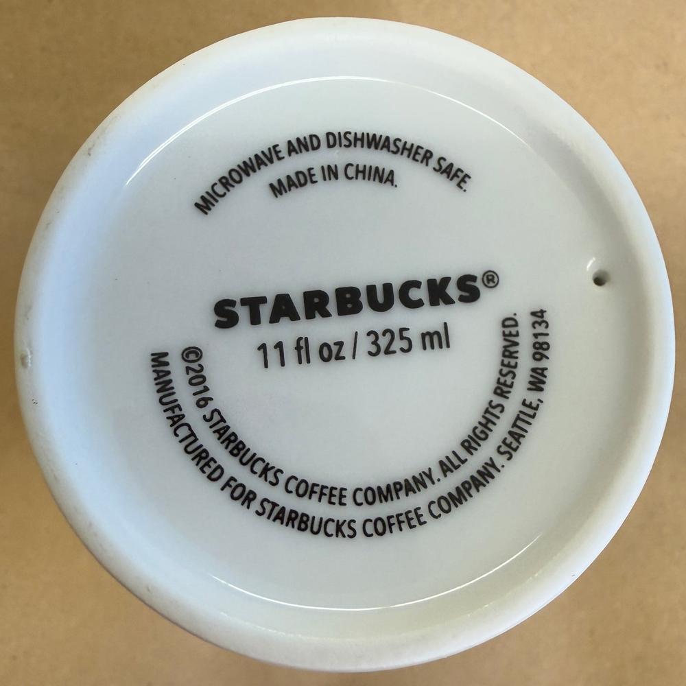 Starbucks White with Green Siren Ceramic Tumbler-2016