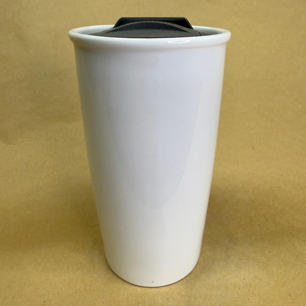 Starbucks White with Green Siren Ceramic Tumbler-2013 with Lid
