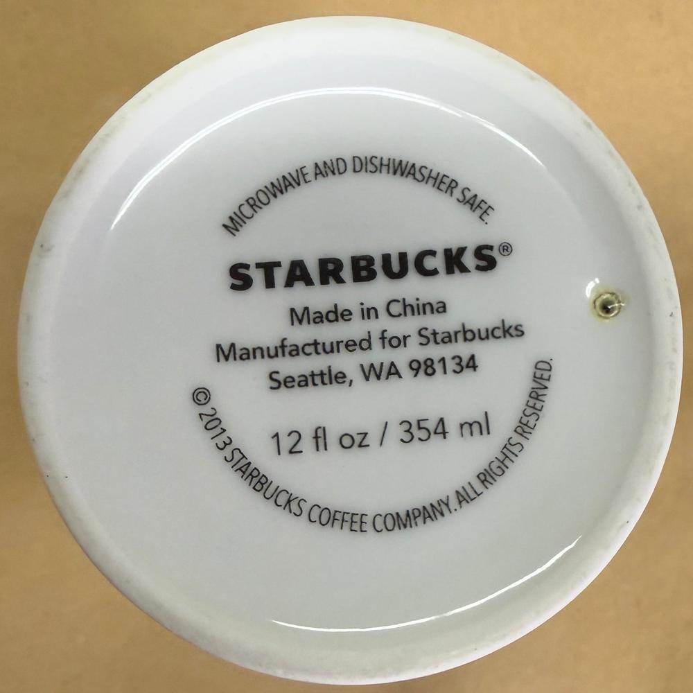 Starbucks White with Green Siren Ceramic Tumbler-2013 with Lid
