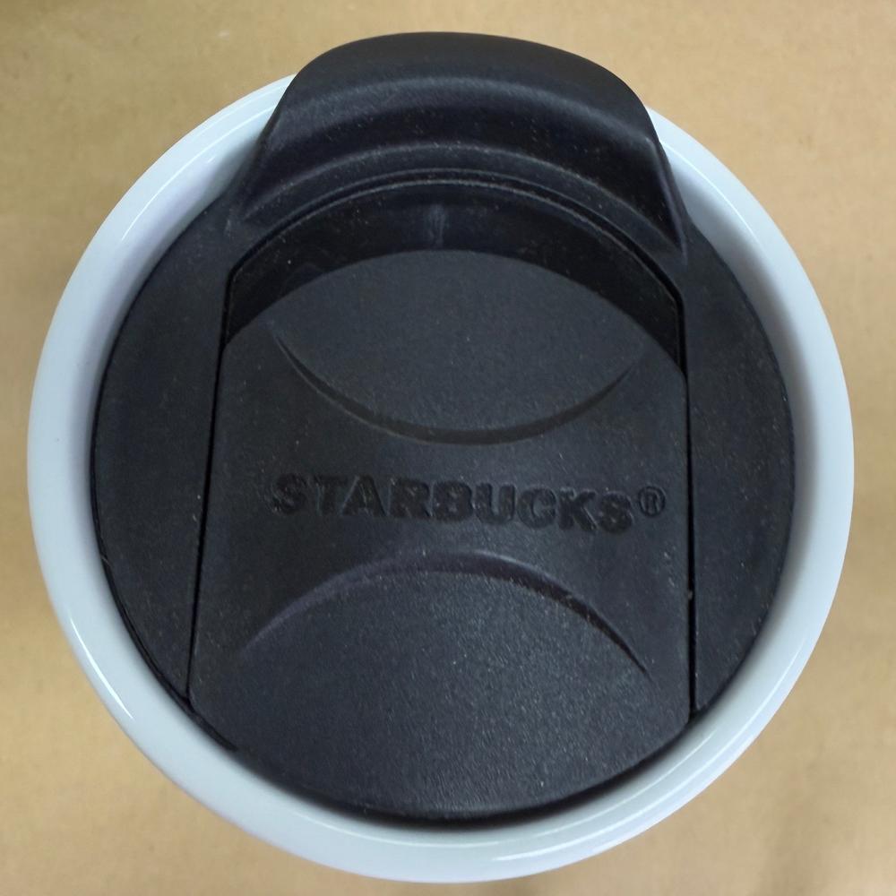 Starbucks White with Green Siren Ceramic Tumbler-2013 with Lid