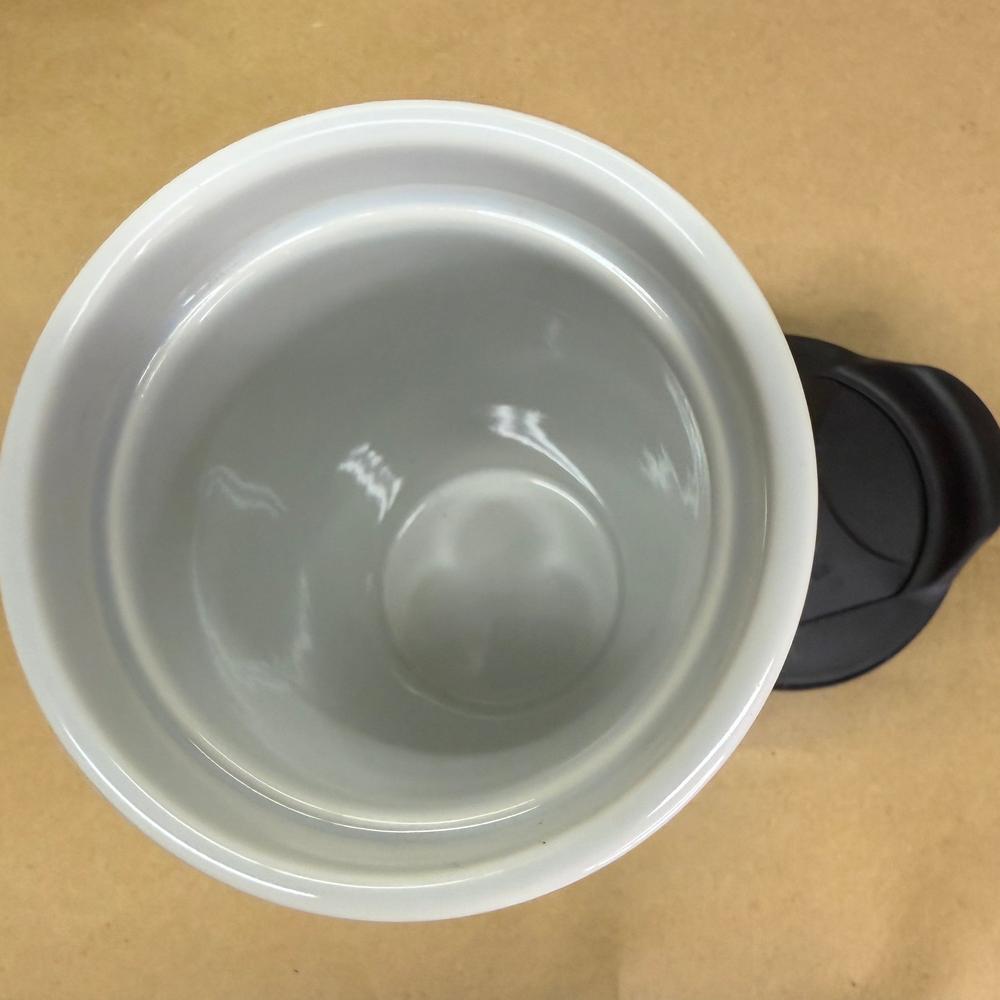 Starbucks White with Green Siren Logo Ceramic Tumbler-2009 with Lid