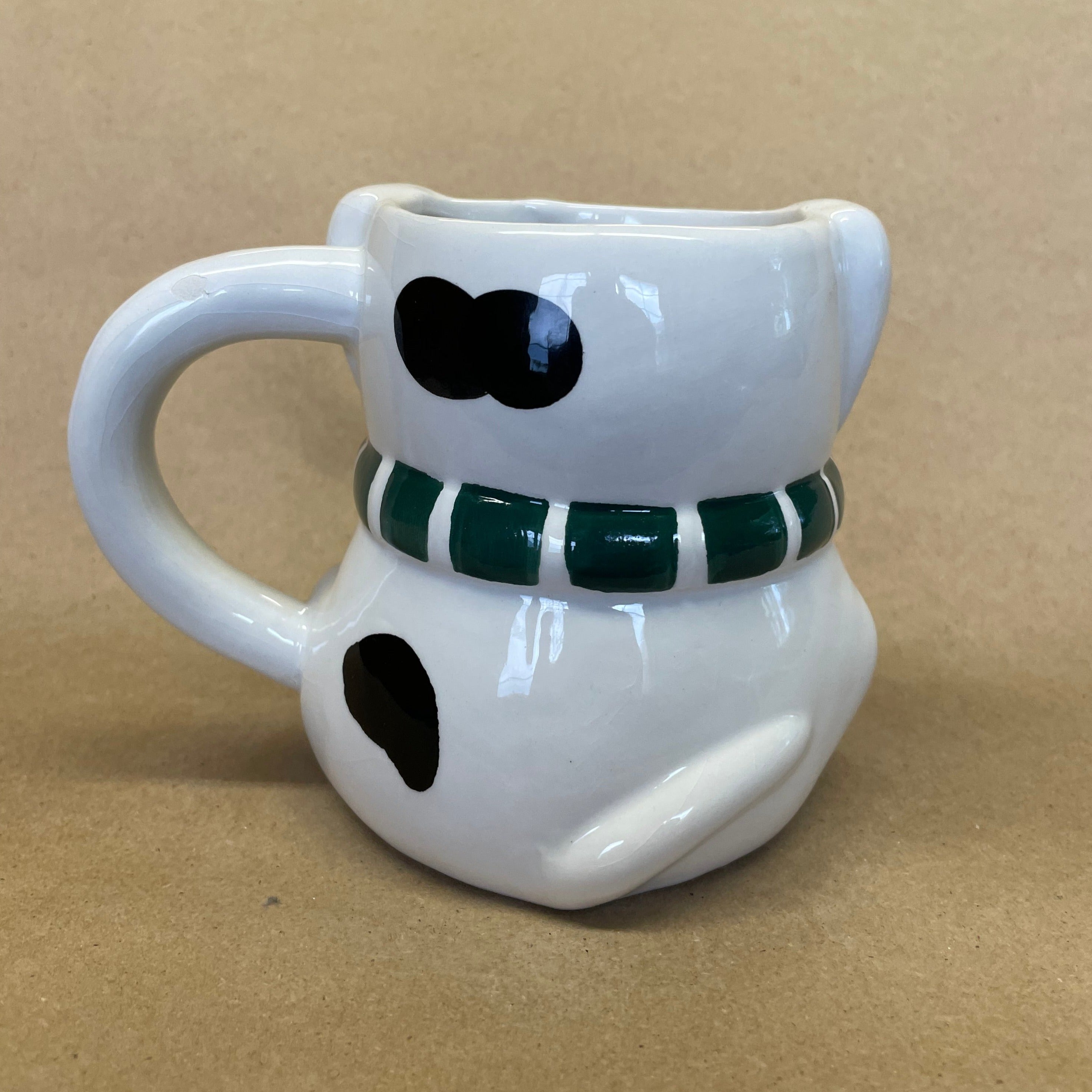 Real Living Sculptured White Dog with Scarf Mug