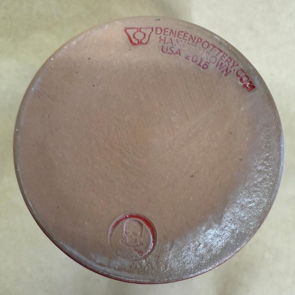 Death Wish Coffee Tall Red Skull and Crossbones Deneen Pottery Mug-2016