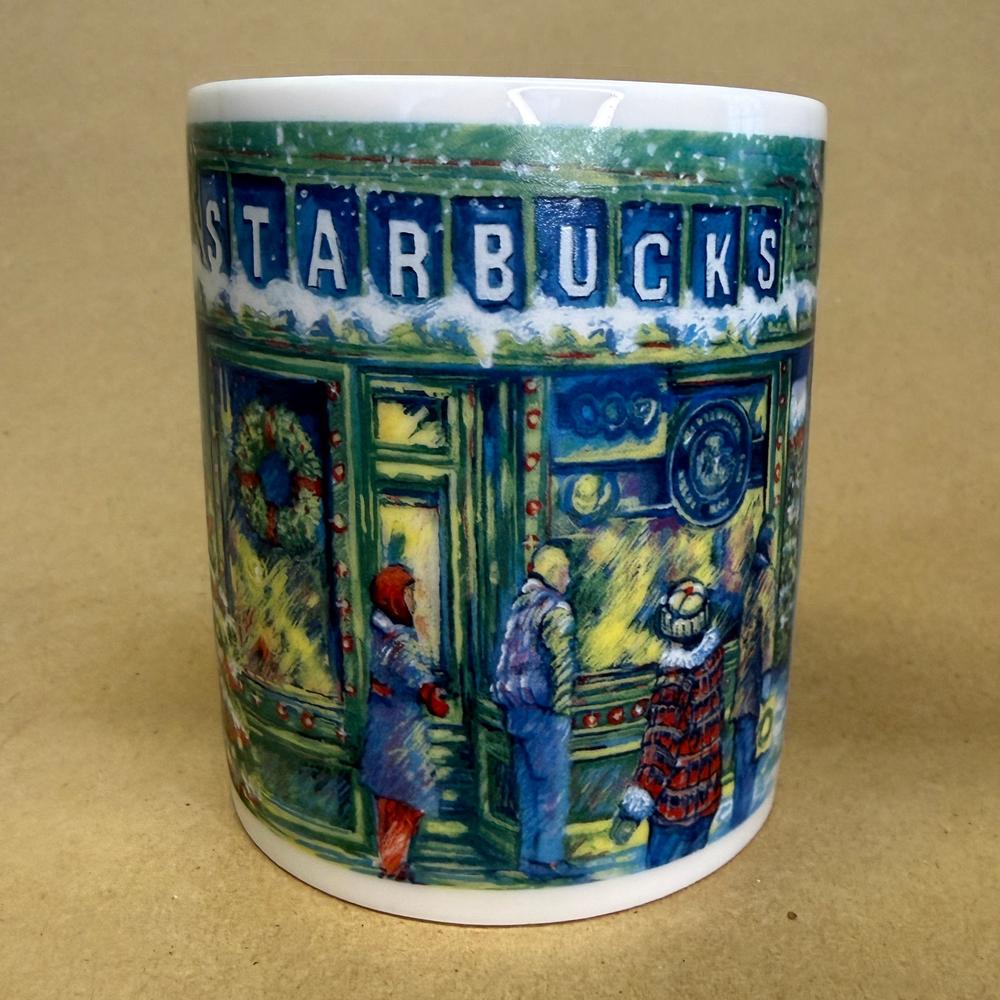 Starbucks Barista Pike Place Market Christmas Scene Mug