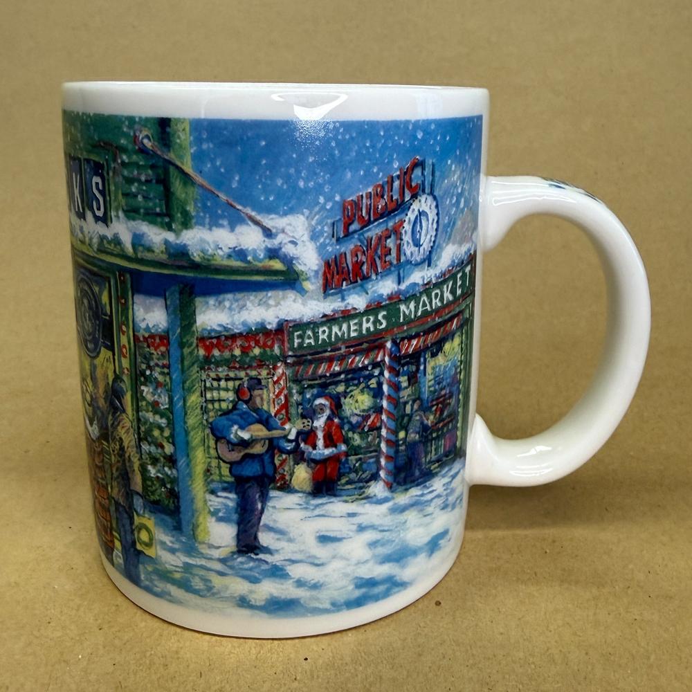 Starbucks Barista Pike Place Market Christmas Scene Mug