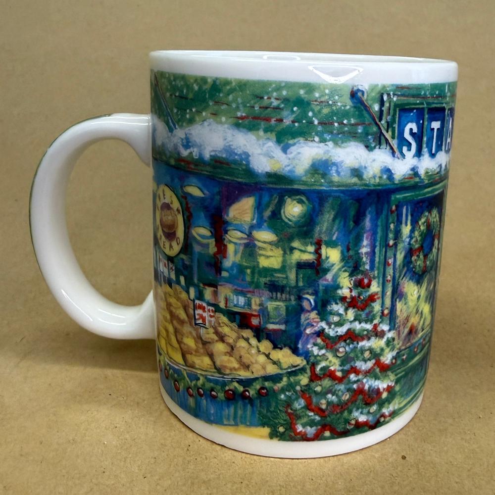 Starbucks Barista Pike Place Market Christmas Scene Mug